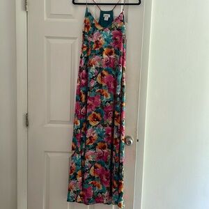 Nicole miller silk floral maxi